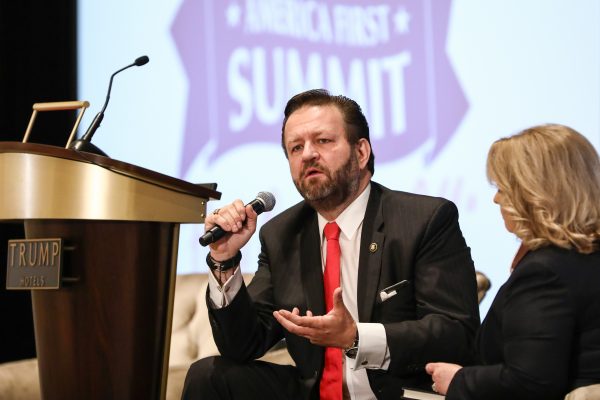 Sebastian Gorka, former deputy assistant to President Donald Trump, speaks at the Women for America First Summit, at Trump International Hotel in Washington on Oct. 5. (Samira Bouaou/The Epoch Times)