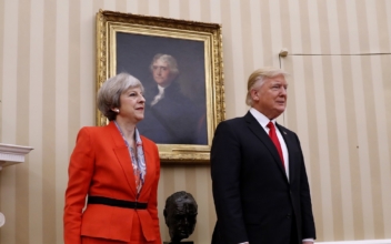Trump and Britain’s Theresa May Meet for First Time