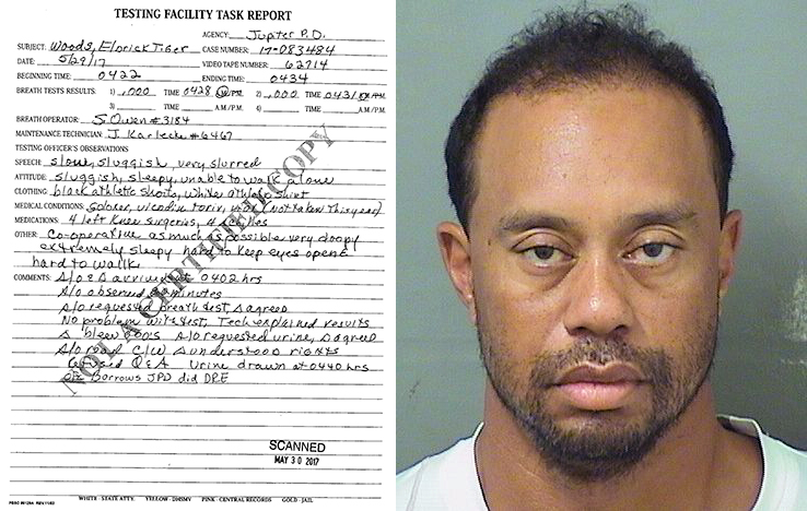 Tiger Woods tests negative for alcohol after falling asleep in running car