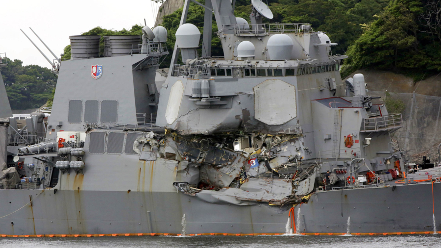 Destroyer’s collision with container ship raises questions