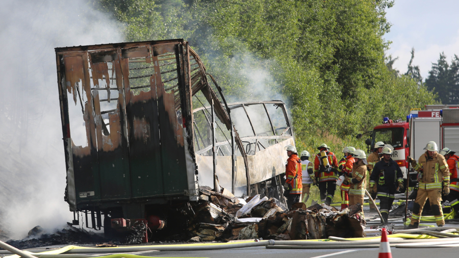 11 dead, 31 injured after fiery Bavarian bus crash