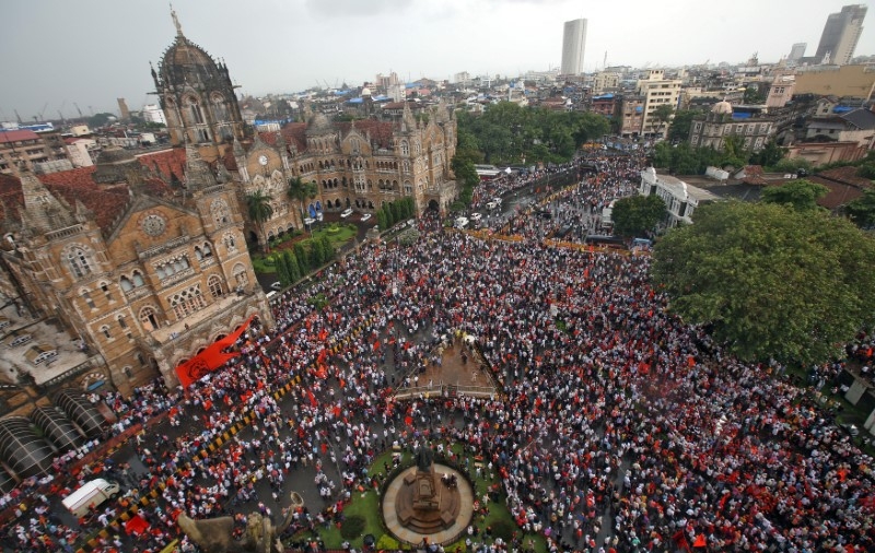 Thousands of protesters disrupt traffic in India’s financial capital