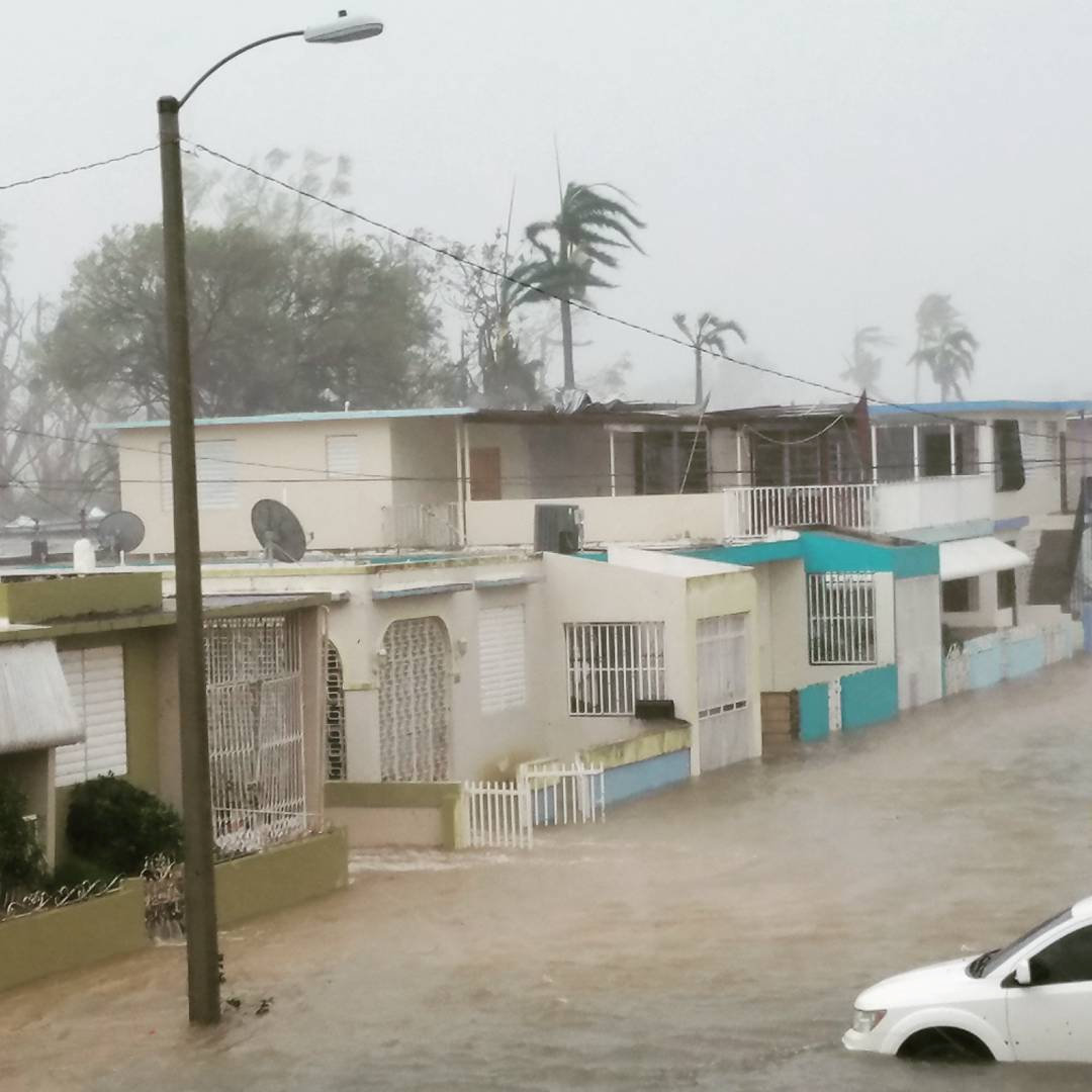 A flooded road is seen after Hurricane Maria hit Puerto Rico on Sept. 20, 2017. (INSTAGRAM/highasyourdreams/via REUTERS)
