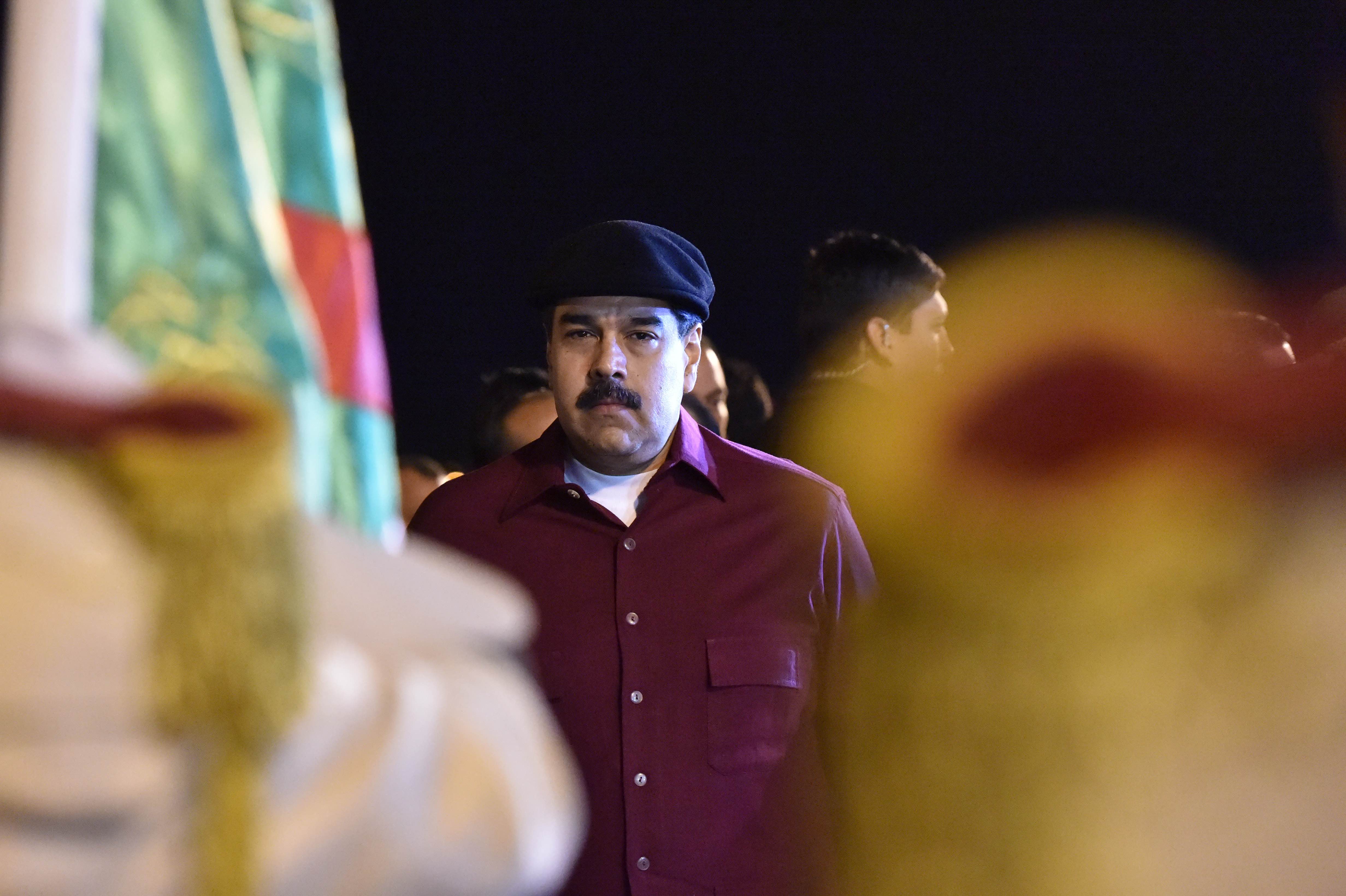 Venezuelan President Nicolas Maduro arrives at the Houari Boumedien Airport in Algiers for a two-day visit on Sept. 10, 2017. (RYAD KRAMDI/AFP/Getty Images)