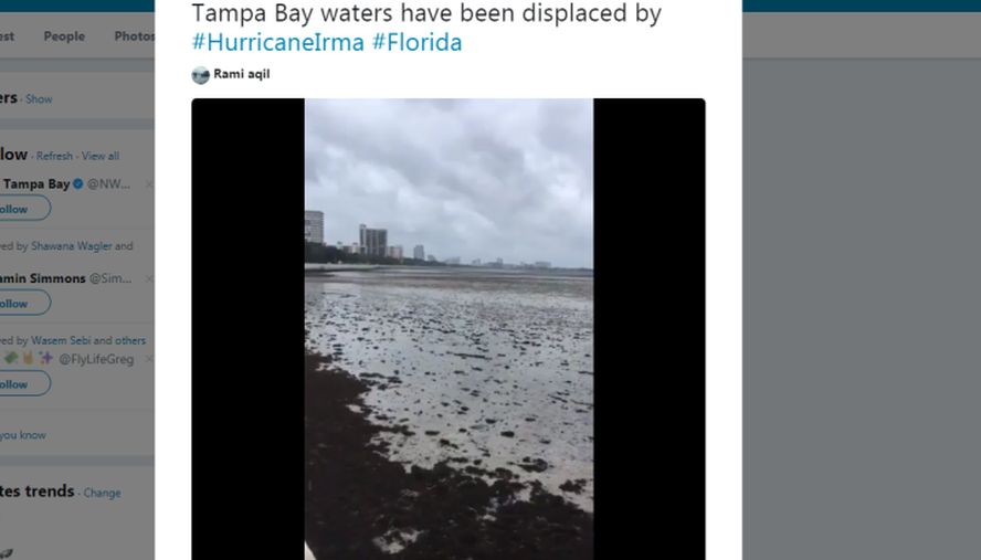 Hurricane Irma Sucks Tampa Bay Dry