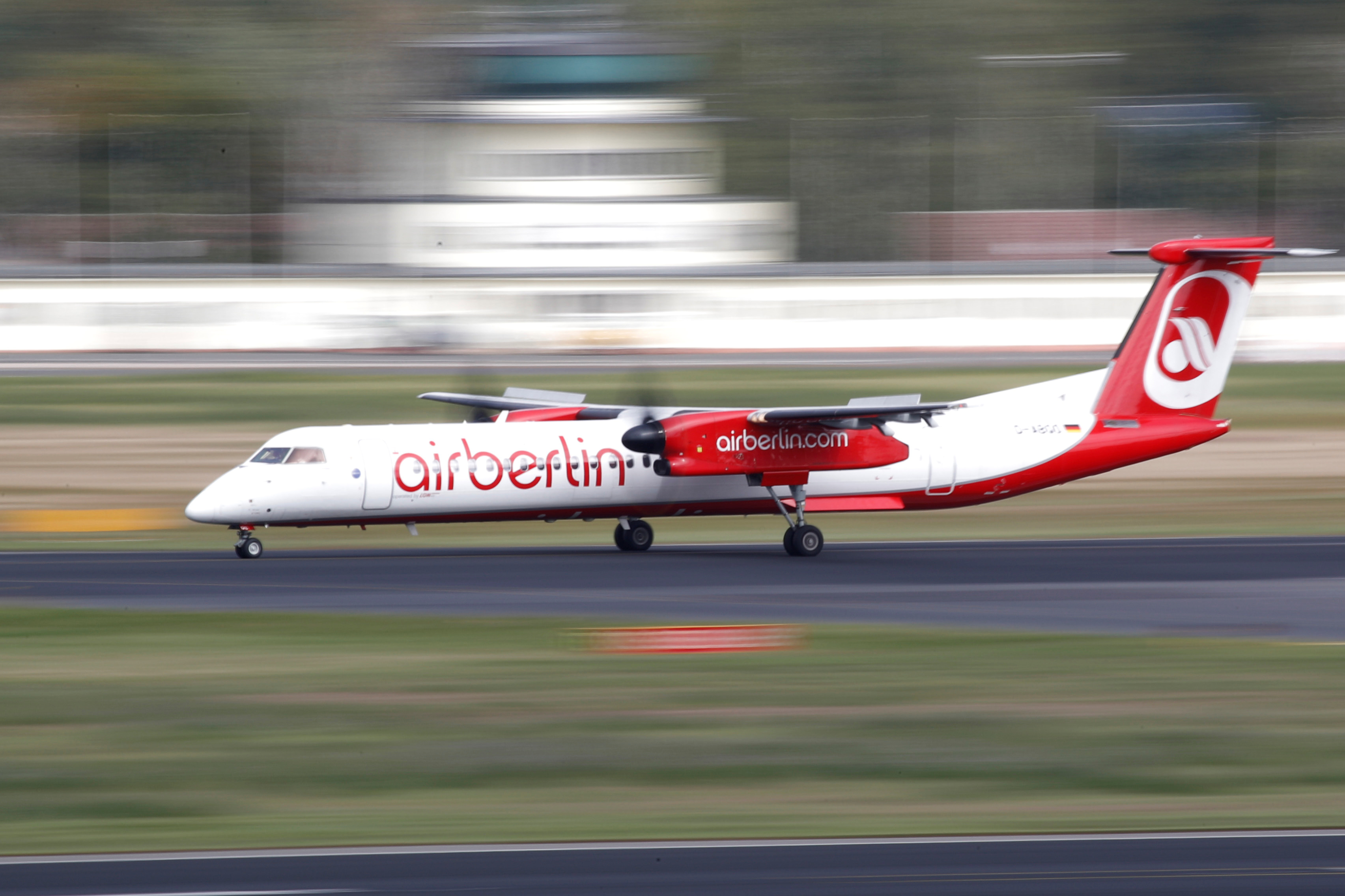 German carrier Air Berlin aircraft is pictured at Tegel airport in Berlin, Germany on Sept. 12, 2017. (REUTERS/Axel Schmidt)