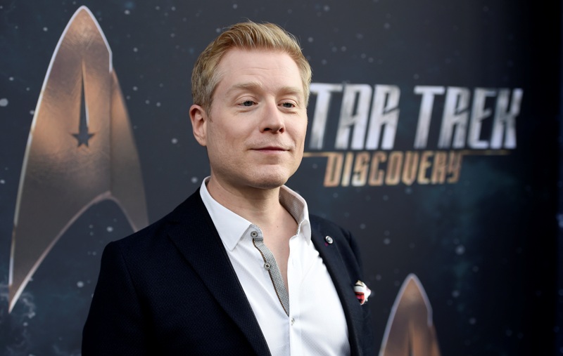 In this Sept. 19, 2017 file photo, Anthony Rapp, cast member in "Star Trek: Discovery," poses at the premiere of the new television series in Los Angeles. (Photo by Chris Pizzello/Invision/AP, File)