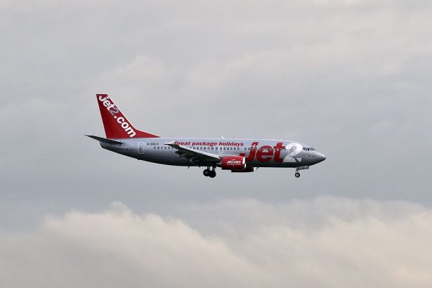 A Jet2 aircraft preparing to land at the Toulouse-Blagnac airport on September 29, 2014. (Pascal Pavani/AFP/Getty Images)