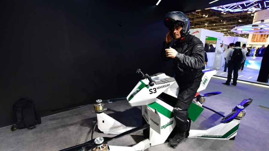 Dubai Police Unveil Flying Motorcycle and Smartbike at GITEX Trade Show