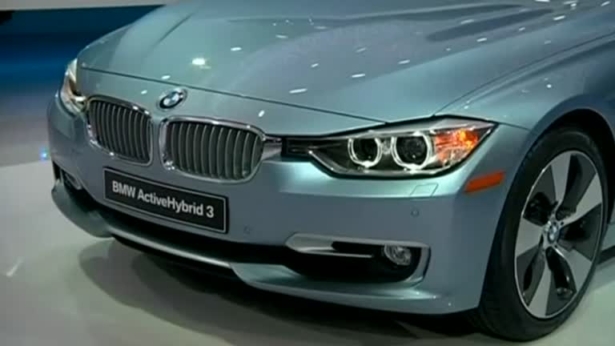 A screenshot shows the BMW-3 series at an auto show in Michigan, Jan. 10, 2012. (Reuters TV)