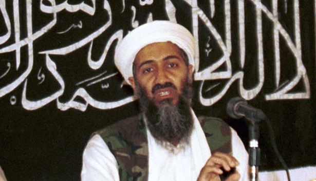In this 1998 file photo made available on March 19, 2004, Osama bin Laden is seen at a news conference in Khost, Afghanistan. (AP Photo/Mazhar Ali Khan, File)