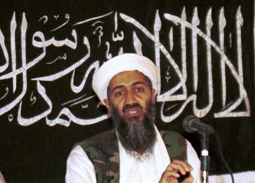 In this 1998 file photo made available on March 19, 2004, Osama bin Laden is seen at a news conference in Khost, Afghanistan. (AP Photo/Mazhar Ali Khan, File)