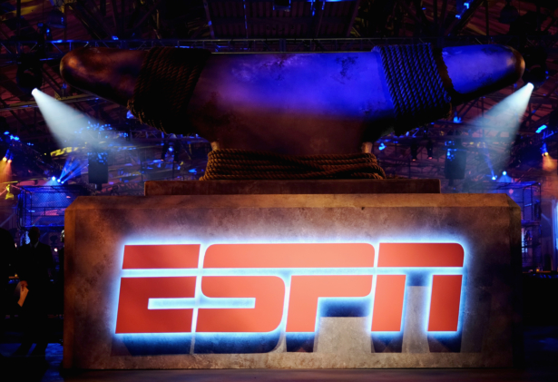 A view of the logo during ESPN The Party in San Francisco, Calif., on Feb. 5, 2016. (Mike Windle/Getty Images for ESPN)