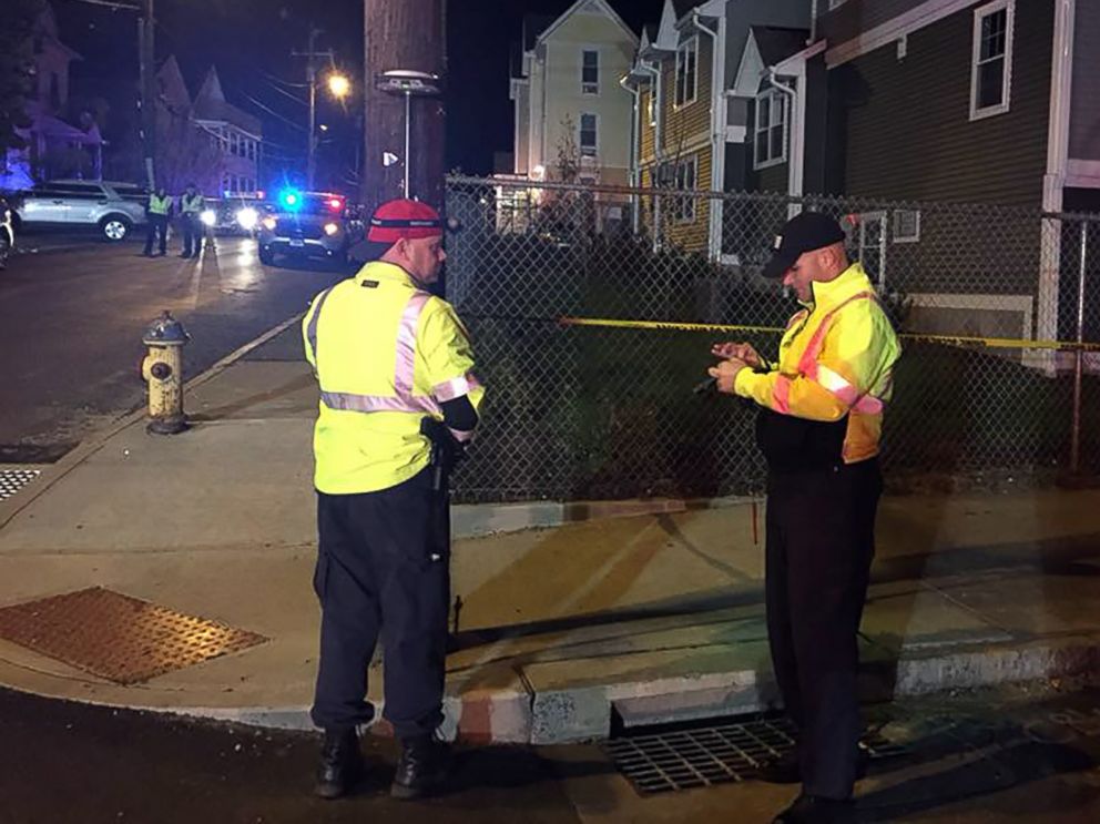 Waterbury Police investigate the scene where a driver fleeing police was involved in a vehicle collision that killed a three-year-old on Nov. 21, 2017. (Connecticut State Police)