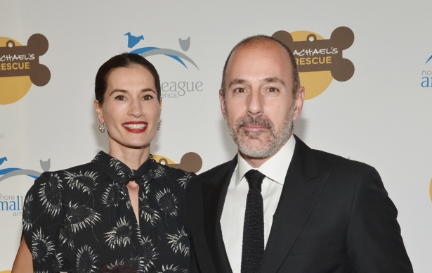 Annette Roque (L) and Matt Lauer attend the 2013 Animal League America Celebrity gala at The Waldorf Astoria on Nov. 22, 2013, in New York City. (Mike Coppola/Getty Images)