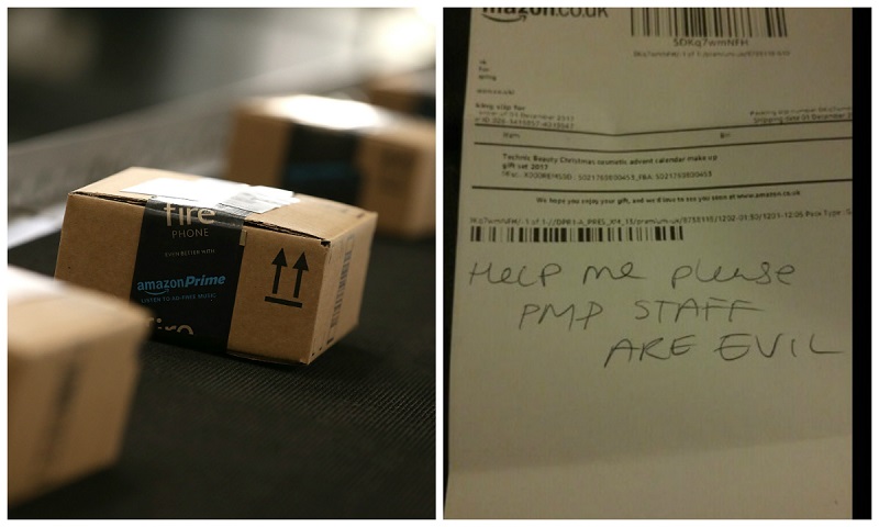 Teenager Finds ‘Help Me’ Message in Amazon Parcel