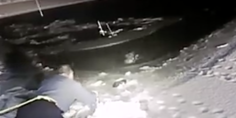 Video: Officer Risks Life to Save Dog From Frozen Pond