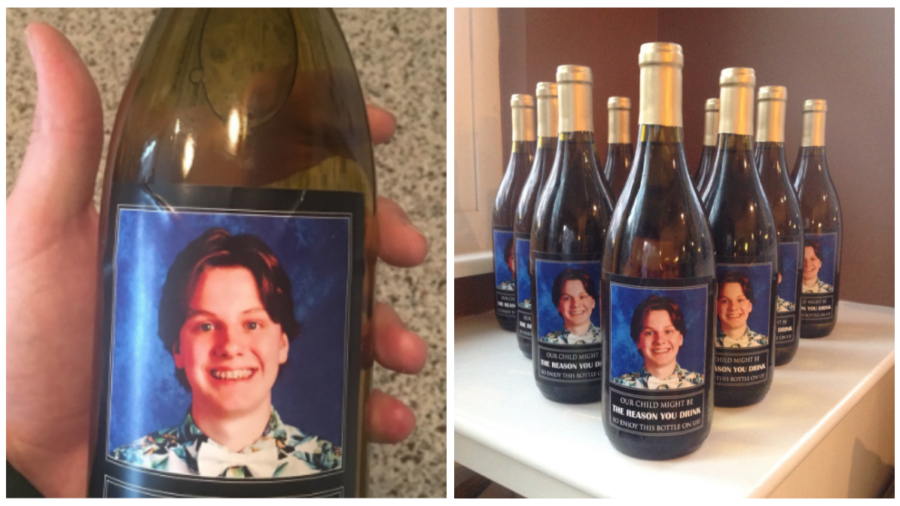 Parents Give Teachers Wine Bottles With Son’s Photo and Hilarious Message on Label