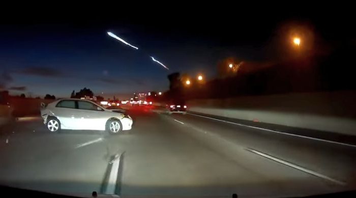 Dashcam Video Shows Three-Car Crash While Freeway Drivers Brake for SpaceX Launch