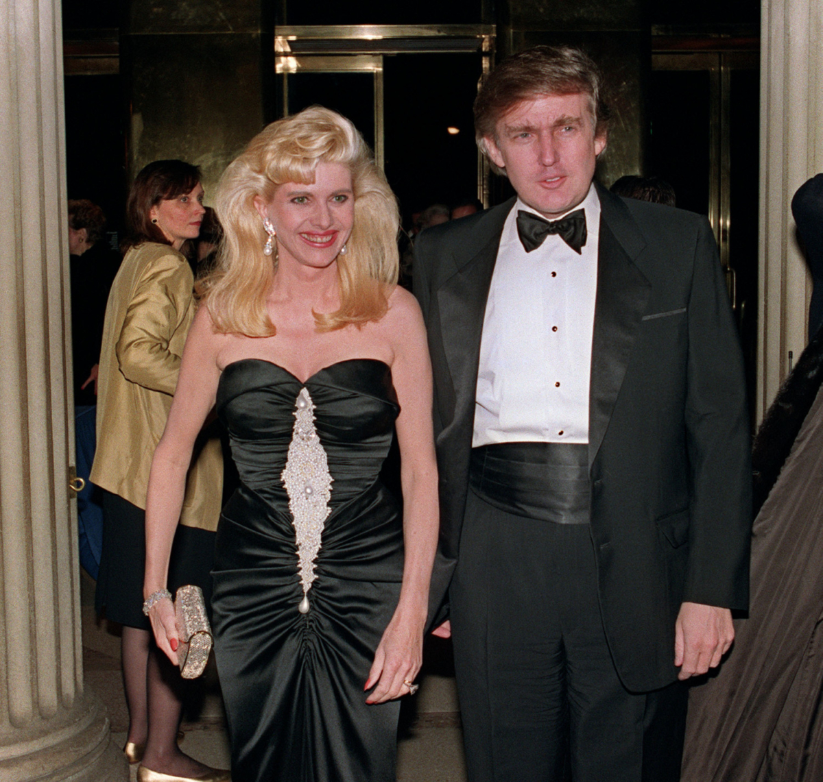 Billionaire Donald Trump and his wife Ivana arrive at a social engagement in New York on Dec. 4, 1989. (Swerzey/AFP/Getty Images)