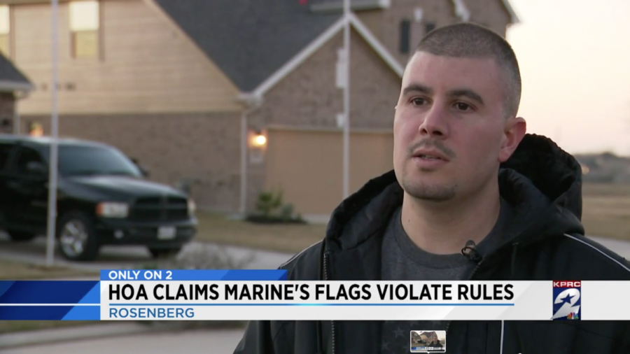 Military Veteran Fights to Fly American and Marine Corps Flags at Texas Home