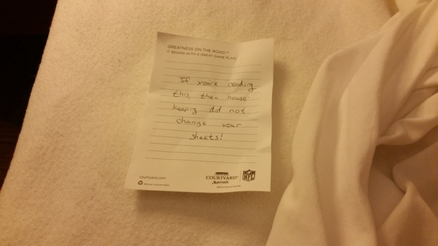 Viral Note Warns of Dirty Sheets in Hotel
