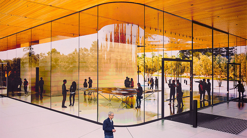 Apple’s New Glass Spaceship Headquarters Discourages Distracted Walking