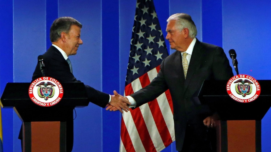 Tillerson Praises Colombia Aid to Venezuelans, Anti-Drug Efforts