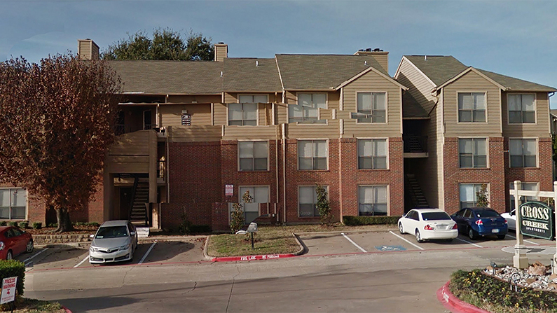 The Cross Creek apartment complex in Plano, Texas, where four were shot on the morning of March 28, one fatally. (Google Maps screenshot)