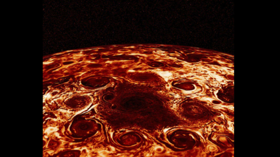 Geometric Clusters of Cyclones Churn Over Jupiter’s Poles