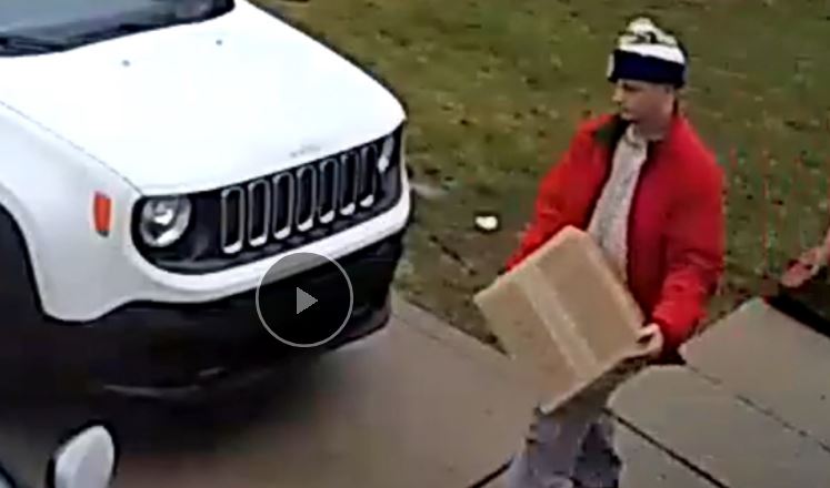 Indiana Thief Caught on Camera Stealing Package From Porch in Broad ...