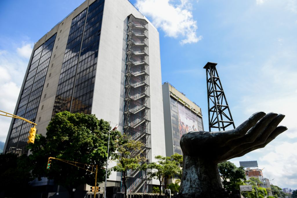 The headquarters of Venezuelan state-owned oil company PDVSA, in Caracas, Venezuela, on Nov. 14, 2017. (Federico Parra/AFP/Getty Images)