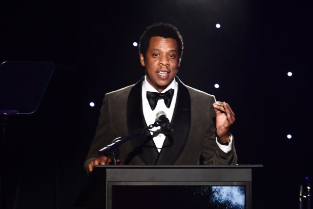 American rapper and businessman, Shawn Corey Carter, known professionally as JAY-Z, acknowledges his Industry Icon award during the traditional Clive Davis party on the eve of the 60th Annual Grammy Awards in New York on January 28, 2018. (Jewel Samad/AFP/Getty Images)