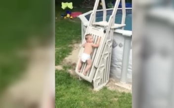 Parents Capture Terrifying Moment 2-Year-Old Scales ‘Unclimbable’ Pool Ladder