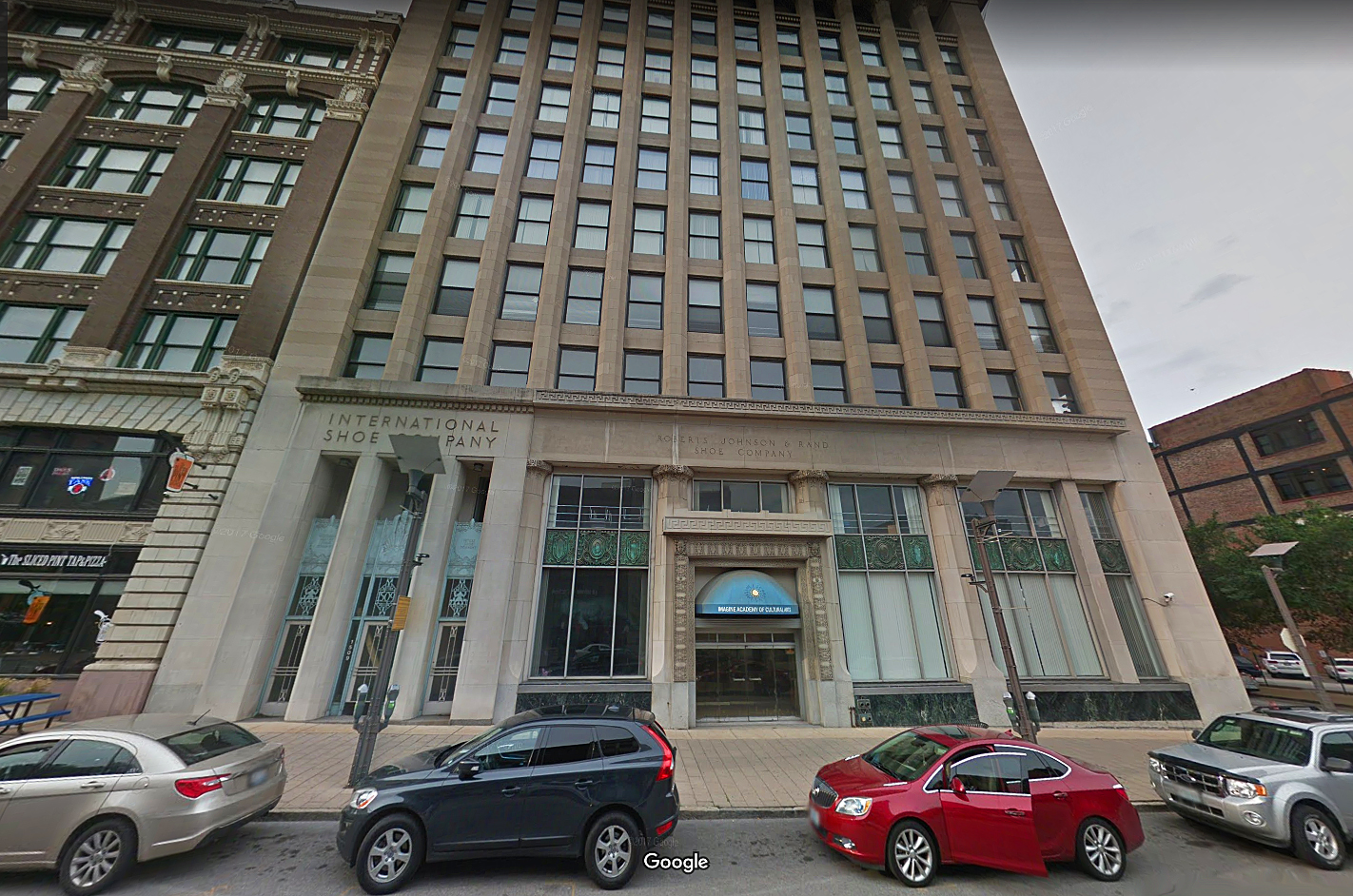 The International Shoe Building in downtown St. Louis (Google Maps screenshot)