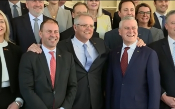 Australian PM Scott Morrison Gives Symbolic Pin to Members of His New Cabinet