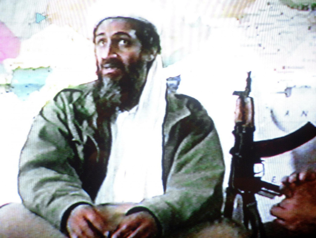 An image from a video dated June 19, 2001, shows Saudi terrorist Osama bin Laden in a videotape said to have been prepared and released by bin Laden himself. (AFP/Getty Images)
