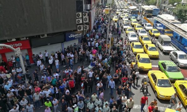 Iranian protesters gather during a demonstration in central Tehran on June 25, 2018. (Atta Kenare/AFP/Getty Images)