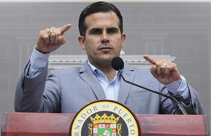 Puerto Rico Gov. Ricardo Rossello during a press conference regarding the number of estimated deaths in the aftermath of Hurricane Maria, in San Juan, Puerto Rico, Aug. 28, 2018. (Carlos Giusti/AP Photo)