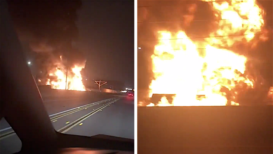 Tanker Explosion on Southern California Freeway Caught on Camera