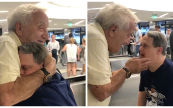 Man With Down Syndrome Greets 88-Year-Old Dad With Kisses at Airport