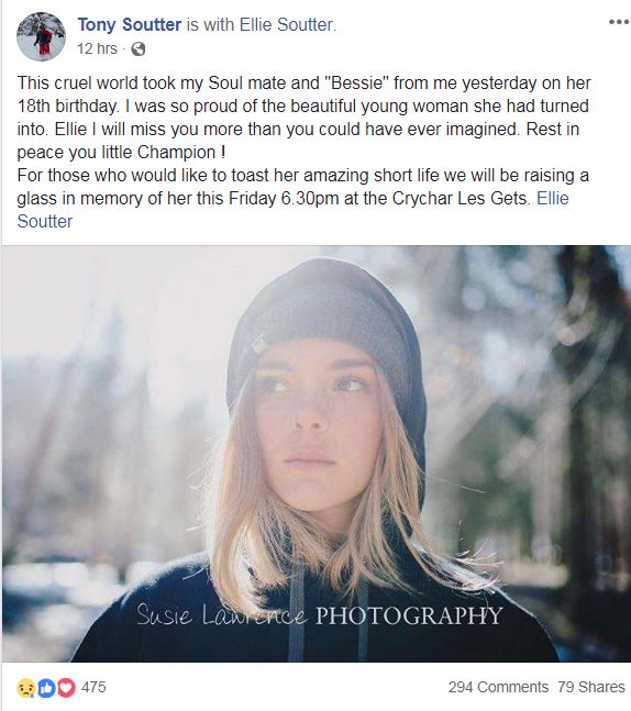 Ellie Soutter's Cause of Death Father Says She 'Ended Her Life' NTD