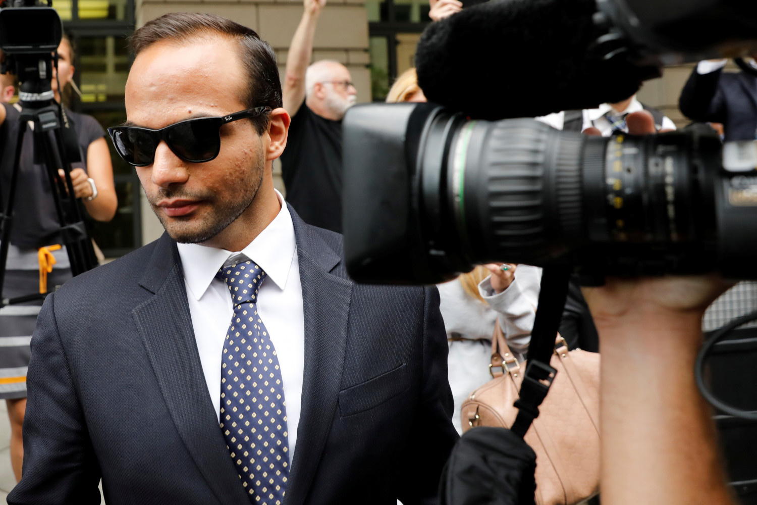 Former Trump campaign aide George Papadopoulos leaves after his sentencing hearing at U.S. District Court in Washington on Sept. 7, 2018. (Reuters/Yuri Gripas)