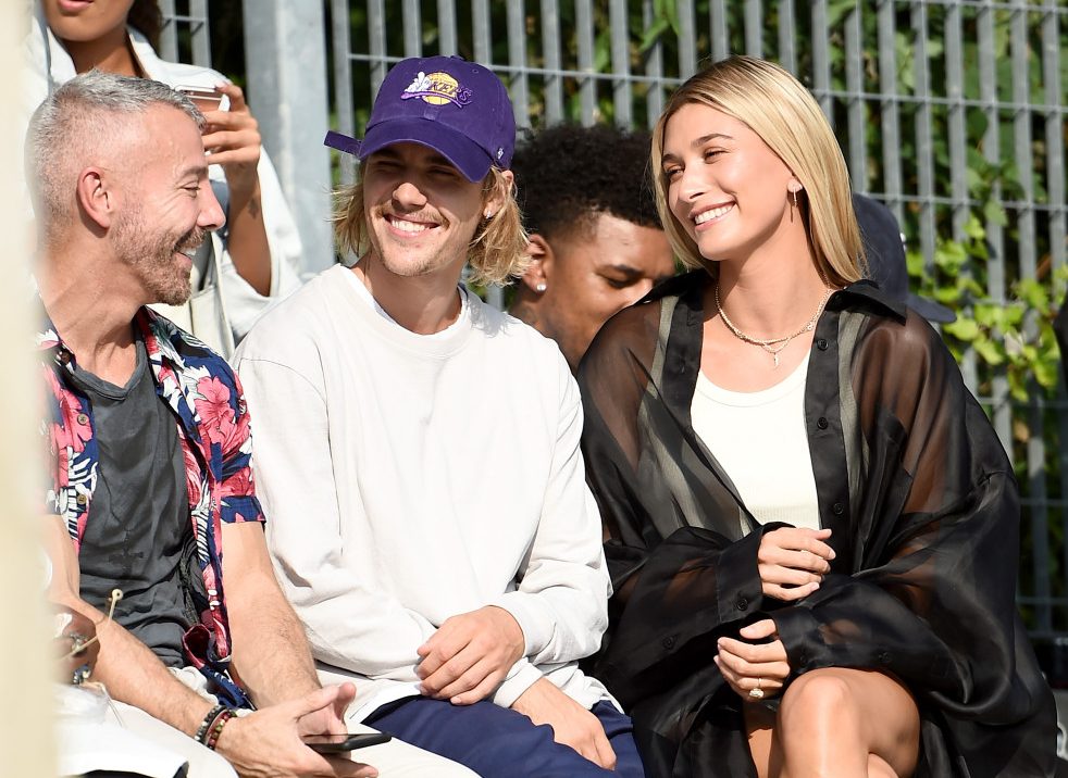 Justin Bieber and Hailey Baldwin attend the John Elliott front row during New York Fashion Week in New York City on Sept. 6, 2018. (Theo Wargo/Getty Images for NYFW: The Shows)