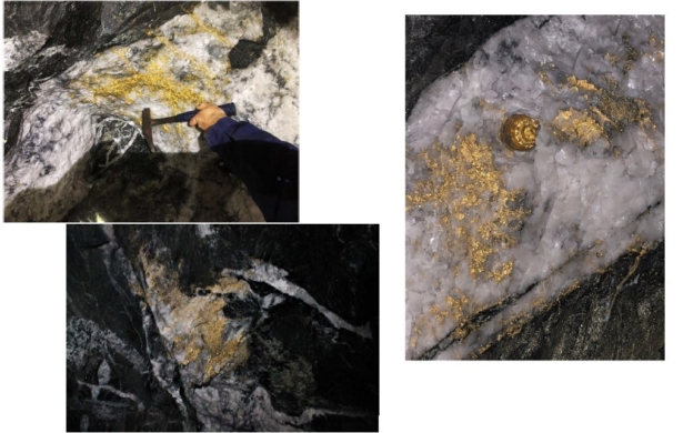 Gold in quartz at the Beta Hunt mine recovered in Australia in Sept. 2018. (CNW Group/RNC Minerals)