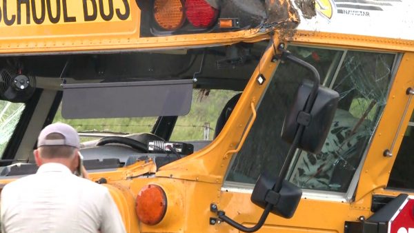 The bus driver reportedly lost control of the vehicle, which rolled over near Lampasas, Texas. Sept. 29, 2018. (Fox)
