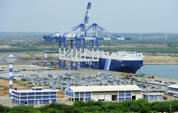 A general view of the port facility at Hambantota, Sri Lanka, on Feb. 10, 2015. (Lakruwan WanniarachchiAFP/Getty Images)