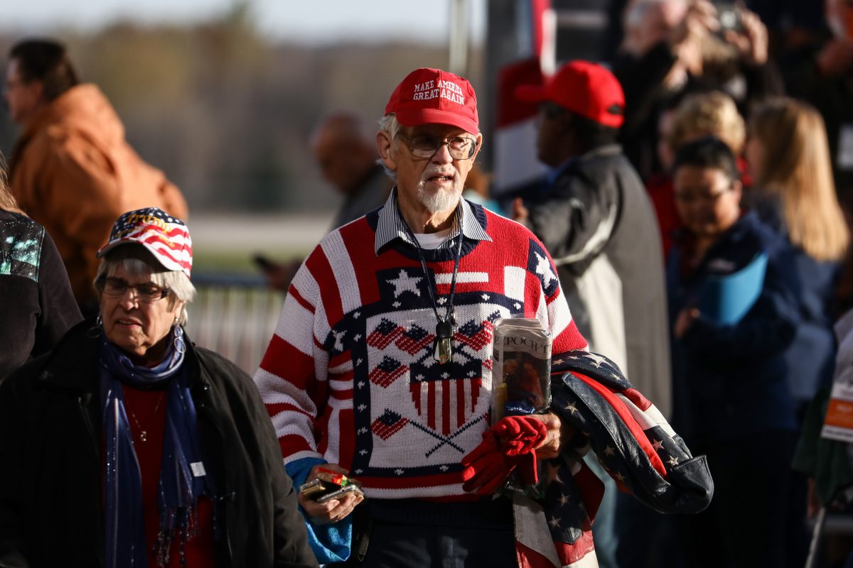 Attendees at a Make America Great Again rally in Mosinee, Wis., on Oct. 24, 2018. (Charlotte Cuthbertson/The Epoch Times)