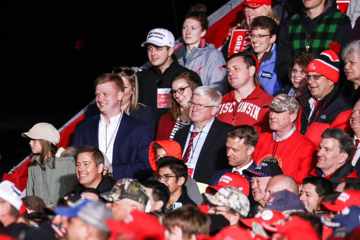 Attendees at a Make America Great Again rally in Mosinee, Wis., on Oct. 24, 2018. (Charlotte Cuthbertson/The Epoch Times)