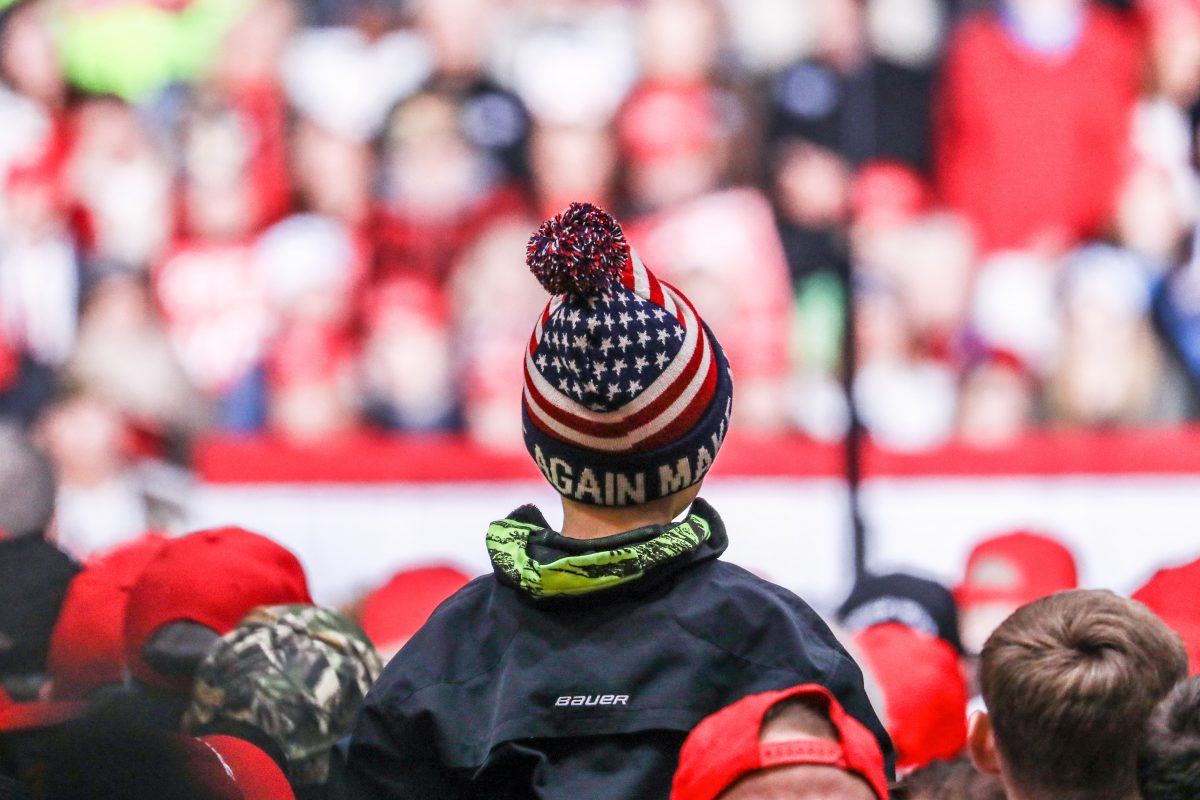 Attendees at a Make America Great Again rally in Mosinee, Wis., on Oct. 24, 2018. (Charlotte Cuthbertson/The Epoch Times)